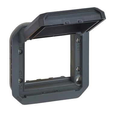 PLEXO 55 IP55 Mosaic adaptor 2 modul antracit, antracit klaplåg - 1
