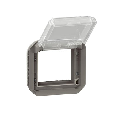 PLEXO 55 IP55 Mosaic adaptor 2 modul antracit, transparent klaplåg - 1