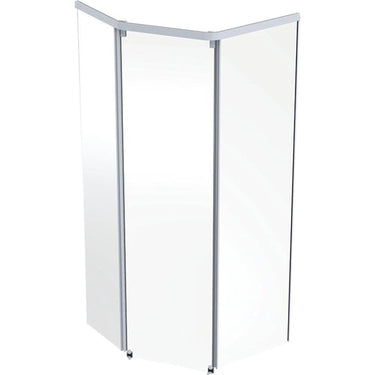 Ifö Showerama frontelement 900 x 900 mm hvid/klar alu - 1