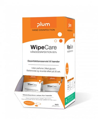 Plum WipeCare Hånddesinfektion 85% Single packed wipes 80 stk - 1