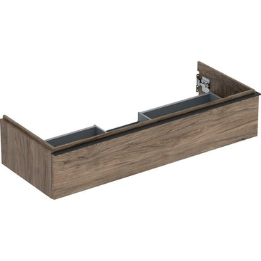 Geberit Icon vaskeskab 1184 x 476 x 247 mm 1 skuffe nøddetræ højkomprimeret trelags-spånplade melamin træstruktur - 1