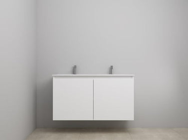 Sanibell Online usamlet møbelsæt 121x46cm mathvid med 2 låger - 1