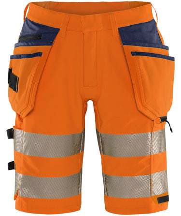 Green håndværker stretchshorts Hi-Vis orange/marine str C64 - 1