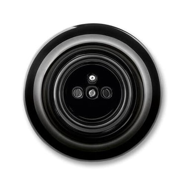 Pin jord stikkontakt Glans sort 16A 250V Decento - 1