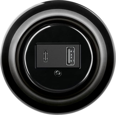 Dobbelt USB oplader USB-A + USB-C Glans sort Decento - 1