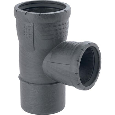 Geberit Silent Pro grenrør 87,5° PP MX 110/75mm stikmf sort - 1