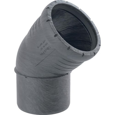 Geberit Silent Pro bøjning 45° PP MX 75mm stikmf sort - 1