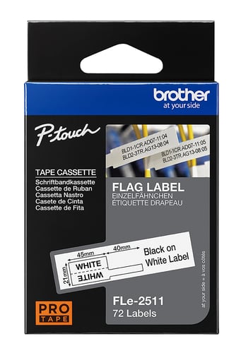 Brother FLE2511 Tape hvid in label size 2,1cm 45mm - 1
