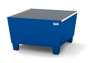 Denios Opsamlingskar Classic-line af lak. stål med frihøjde og rist til 1 tønde á 200L 885x815xH478mm - 1