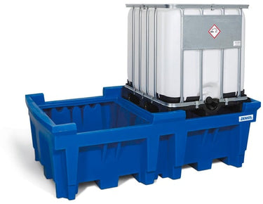 Denios Opsamlingskar Classic-line af PE til 2 IBC palletanke 2260x1430x 720 mm - 1
