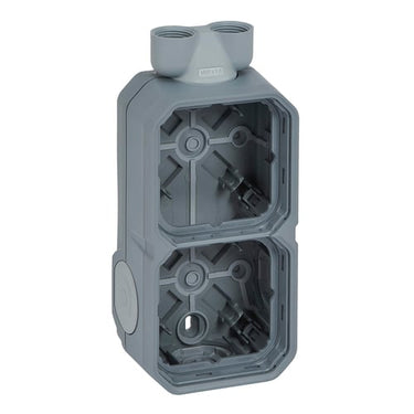 PLEXO 55 IP55 underlag 4 modul med 2x M20 forskruning, grå - 1