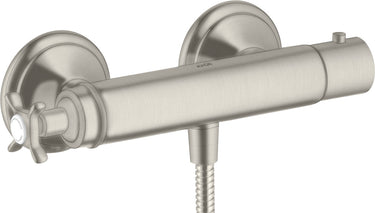 AXOR Montreux brusetermostat med krydsgreb steel-optik - 1