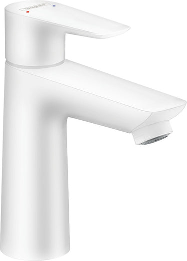 hansgrohe Talis E 110 håndvaskarmatur med løft-op bundventil mat hvid - 1
