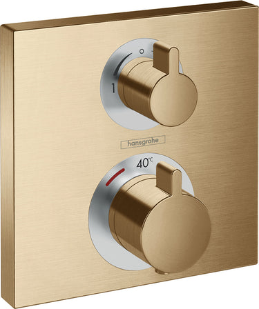 hansgrohe Ecostat Square Termostatarmatur til indbygning med afspærring til 2 udtag børstet bronze - 1