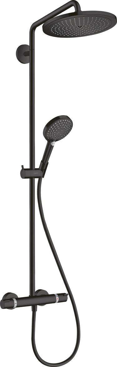 hansgrohe Croma Select S Showerpipe 280 1jet EcoSmart 9 l/min. med term/håndbruser Raindance Select S 120 3jet mat sort - 1