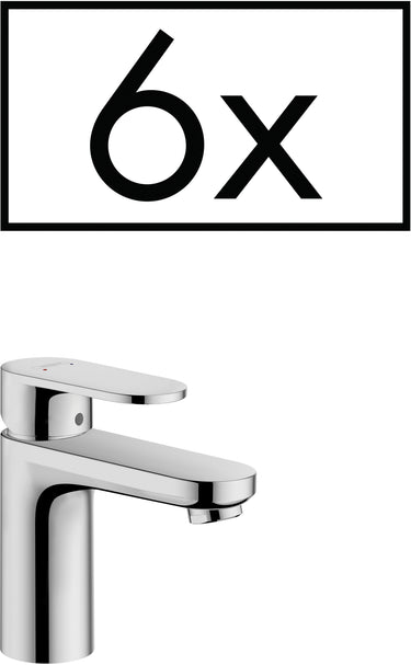 hansgrohe Vernis Blend 1-grebs håndvaskarmatur 70 med løft-op bundventil projektpakke (6 stk.) krom - 1