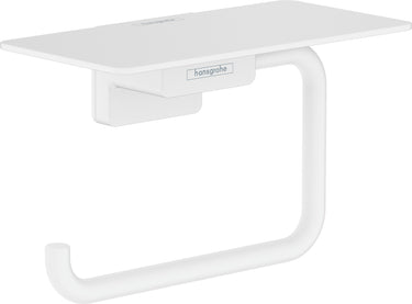hansgrohe AddStoris papirholder med hylde mat hvid - 1