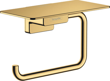 hansgrohe AddStoris papirholder med hylde poleret guld-optik PVD - 1