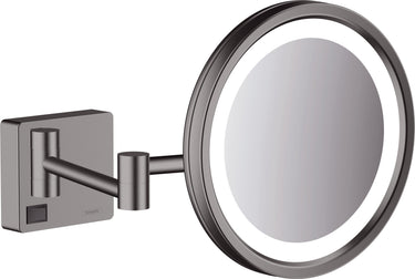 hansgrohe AddStoris barber-/kosmetikspejl med LED-lys børstet sort krom PVD - 1
