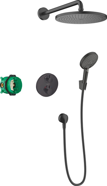 hansgrohe Croma 280 indbygningssæt mat sort - 1