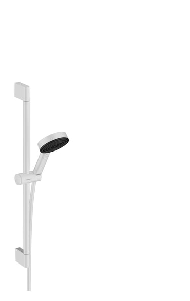 hansgrohe Pulsify Select S brusersæt 105 3jet Relaxation EcoSmart med bruserstang 65 cm mat hvid - 1