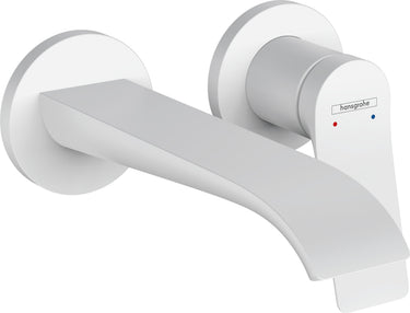 hansgrohe Vivenis 1-grebs håndvaskarmatur til 2-huls indbygning i væg med 19,2 cm tud mat hvid - 1