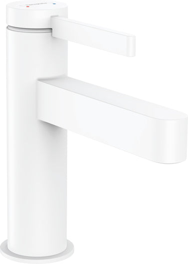 hansgrohe Finoris 1-grebs håndvaskarmatur 100 med push-open bundventil mat hvid - 1