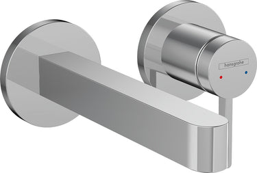 hansgrohe Finoris 1-grebs håndvaskarmatur til 2-huls indbygning i væg med 16,8 cm tud krom - 1