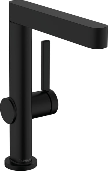 hansgrohe Finoris 1-grebs håndvaskarmatur 230 med svingtud og push-open bundventil mat sort - 1