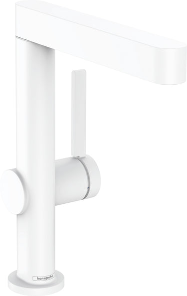 hansgrohe Finoris 1-grebs håndvaskarmatur 230 med svingtud og push-open bundventil mat hvid - 1