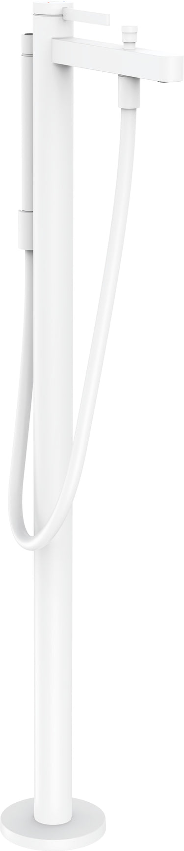 hansgrohe Finoris 1-grebs kar-/brusearmatur karsøjle til gulvmontering mat hvid - 1