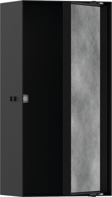 hansgrohe XtraStoris Rock vægniche med flisebar låge 300/150/100 mat sort - 1