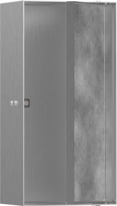 hansgrohe XtraStoris Rock vægniche med flisebar låge 300/150/100 børstet rustfrit stål - 1