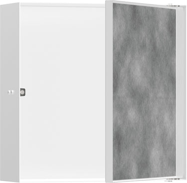 hansgrohe XtraStoris Rock vægniche med flisebar låge 300/300/100 mat hvid - 1