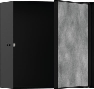 hansgrohe XtraStoris Rock vægniche med flisebar låge 300/300/140 mat sort - 1
