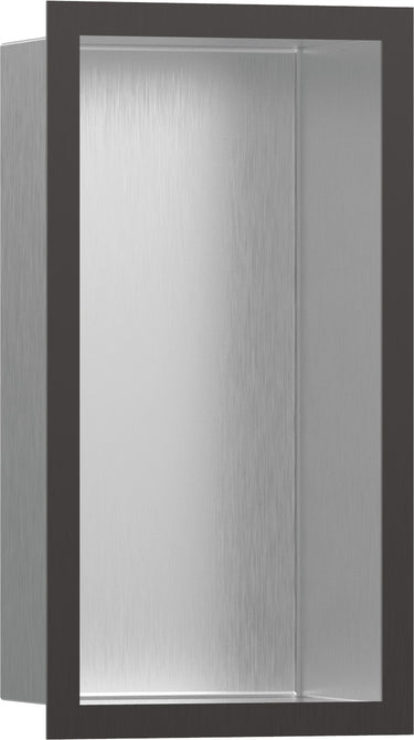 hansgrohe XtraStoris Individual vægniche børstet rustfrit stål med designramme 300/150/100 børstet sort krom PVD - 1