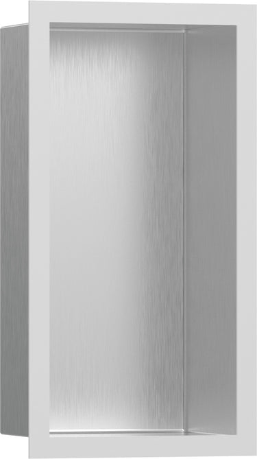 hansgrohe XtraStoris Individual vægniche børstet rustfrit stål med designramme 300/150/100 mat hvid - 1