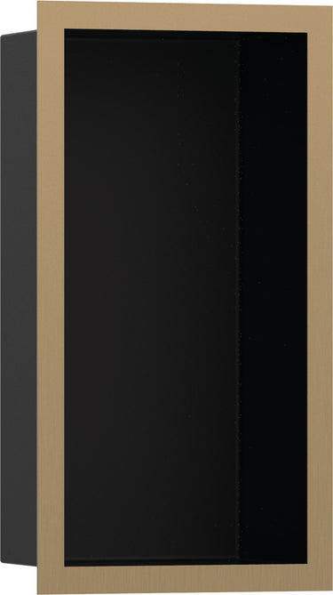 hansgrohe XtraStoris Individual vægniche mat sort med designramme 300/150/100 børstet bronze PVD - 1