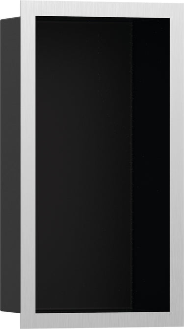 hansgrohe XtraStoris Individual vægniche mat sort med designramme 300/150/100 børstet rustfrit stål - 1