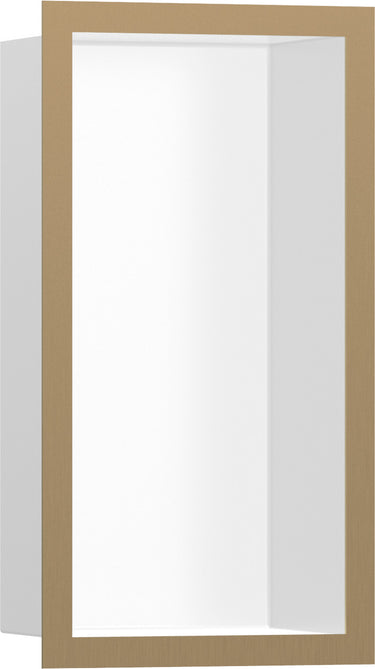 hansgrohe XtraStoris Individual vægniche mat hvid med designramme 300/150/100 børstet bronze PVD - 1
