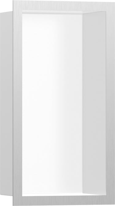 hansgrohe XtraStoris Individual vægniche mat hvid med designramme 300/150/100 børstet rustfrit stål - 1
