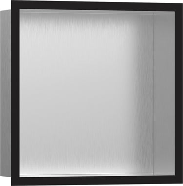 hansgrohe XtraStoris Individual vægniche børstet rustfrit stål med designramme 300/300/100 mat sort - 1