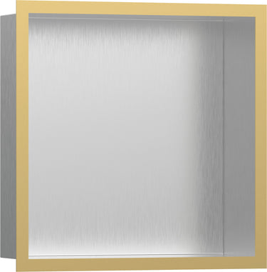 hansgrohe XtraStoris Individual vægniche børstet rustfrit stål med designramme 300/300/100 poleret guld-optik PVD - 1