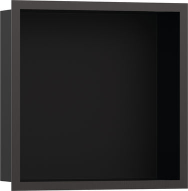 hansgrohe XtraStoris Individual vægniche mat sort med designramme 300/300/100 børstet sort krom PVD - 1