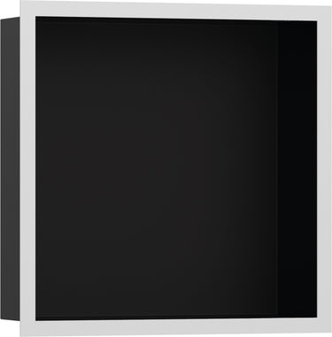 hansgrohe XtraStoris Individual vægniche mat sort med designramme 300/300/100 mat hvid - 1