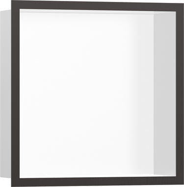 hansgrohe XtraStoris Individual vægniche mat hvid med designramme 300/300/100 børstet sort krom PVD - 1