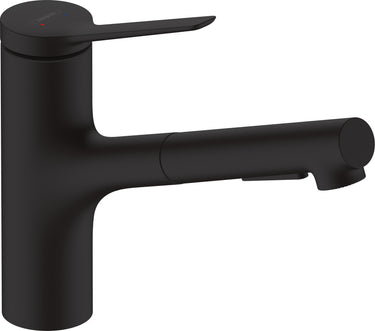 hansgrohe Zesis M33 køkkenarmatur 219mm tud m/udtræk mat sort - 1