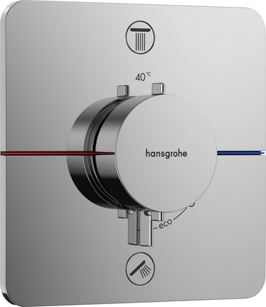 hansgrohe ShowerSelect Comfort Q termostatarmatur til indbygning med afspærring til 2 udtag krom - 1