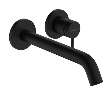 hansgrohe Tecturis S 1-grebs håndvaskarmatur 225mm tud t/hv vægmont mat sort - 1