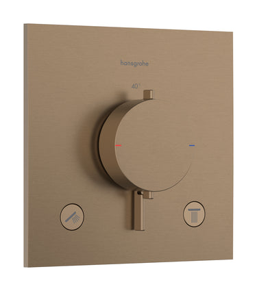 hansgrohe Ecostat Comfort E termostatarmatur til indbygning med afspærring til 2 udtag børstet bronze PVD - 1